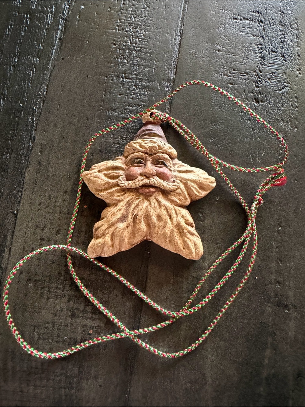 Handcrafted Beige Star Santa Pendant Necklace - Women Jewelry